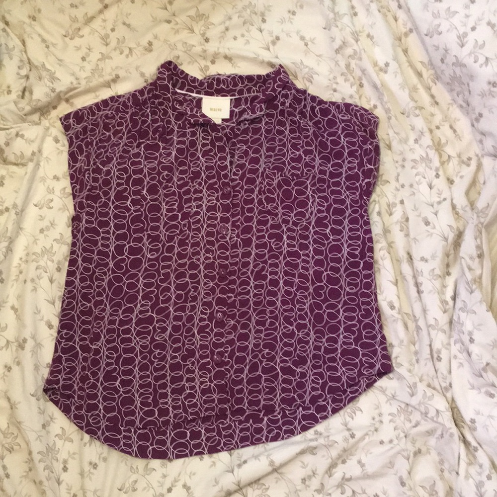 Anthropologie Maeve Raffine Purple Blouse